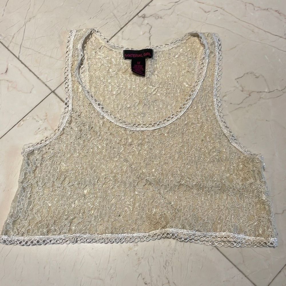 Material Girl Lace Crop Top Size Medium